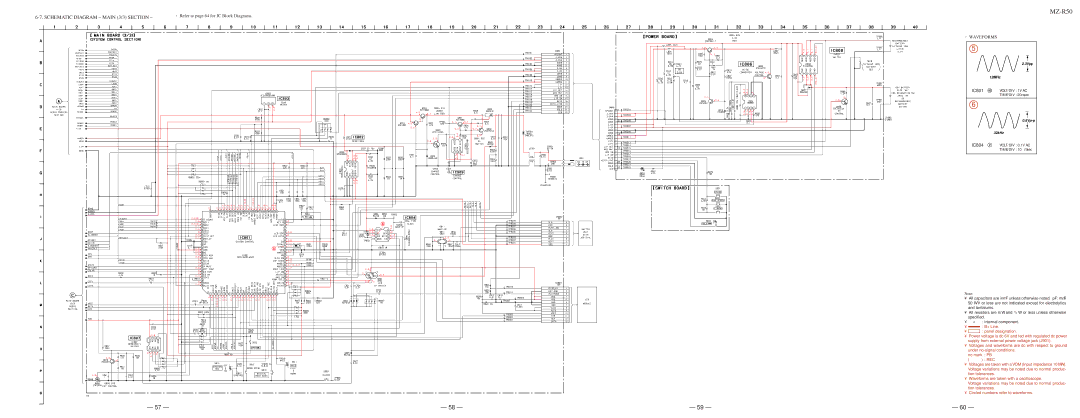 Sony MZ-R50 service manual Schematic Diagram Main 3/3 Section, Refer to page 64 for IC Block Diagrams 