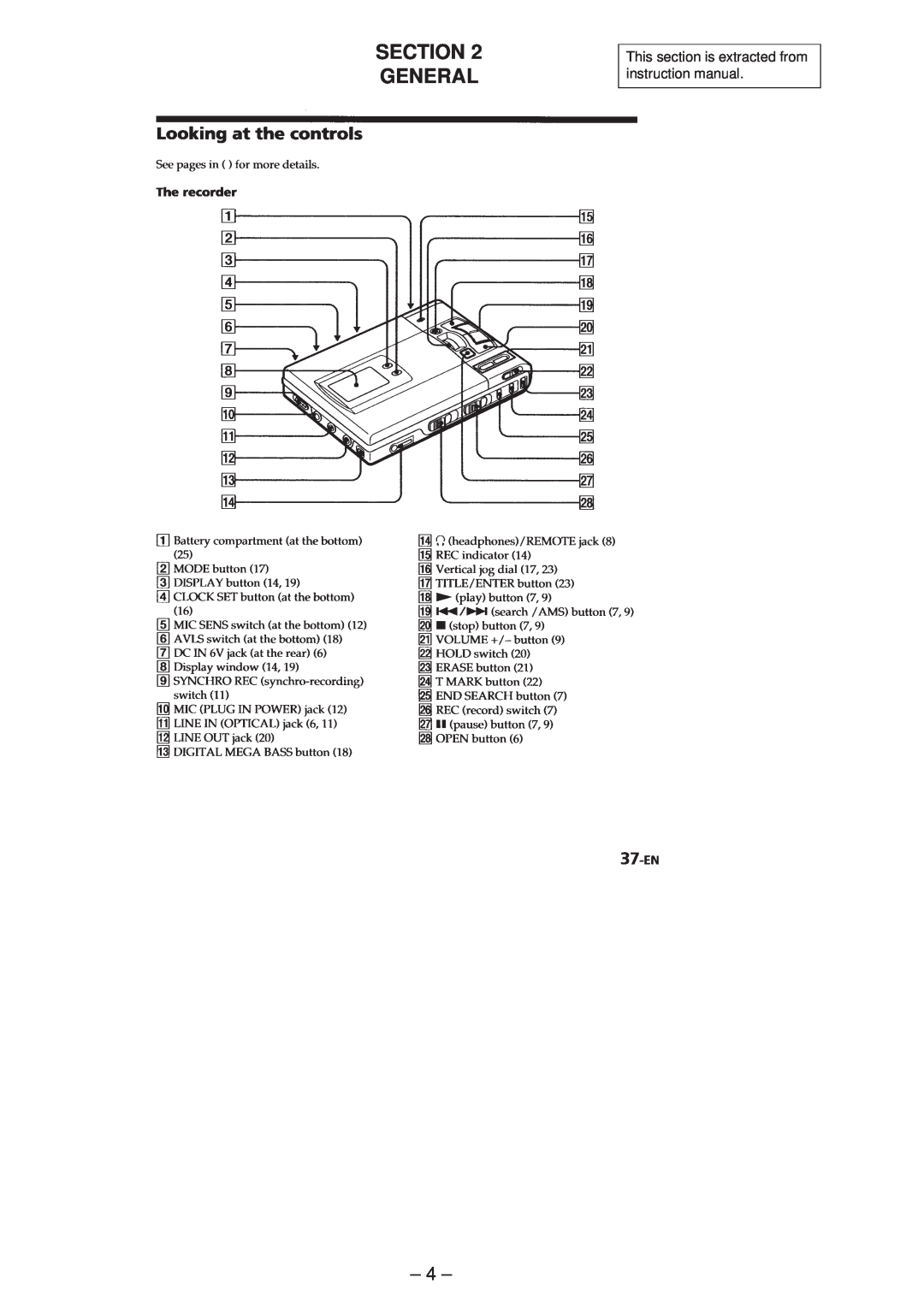 Sony MZ-R50 service manual General 