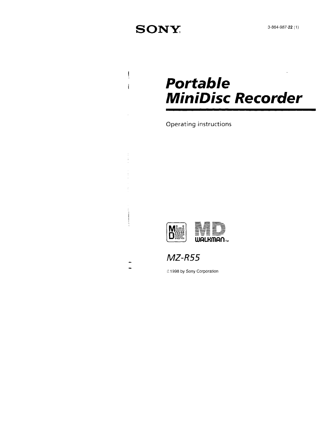 Sony MZ-R55 manual 
