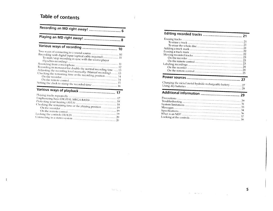 Sony MZ-R55 manual 