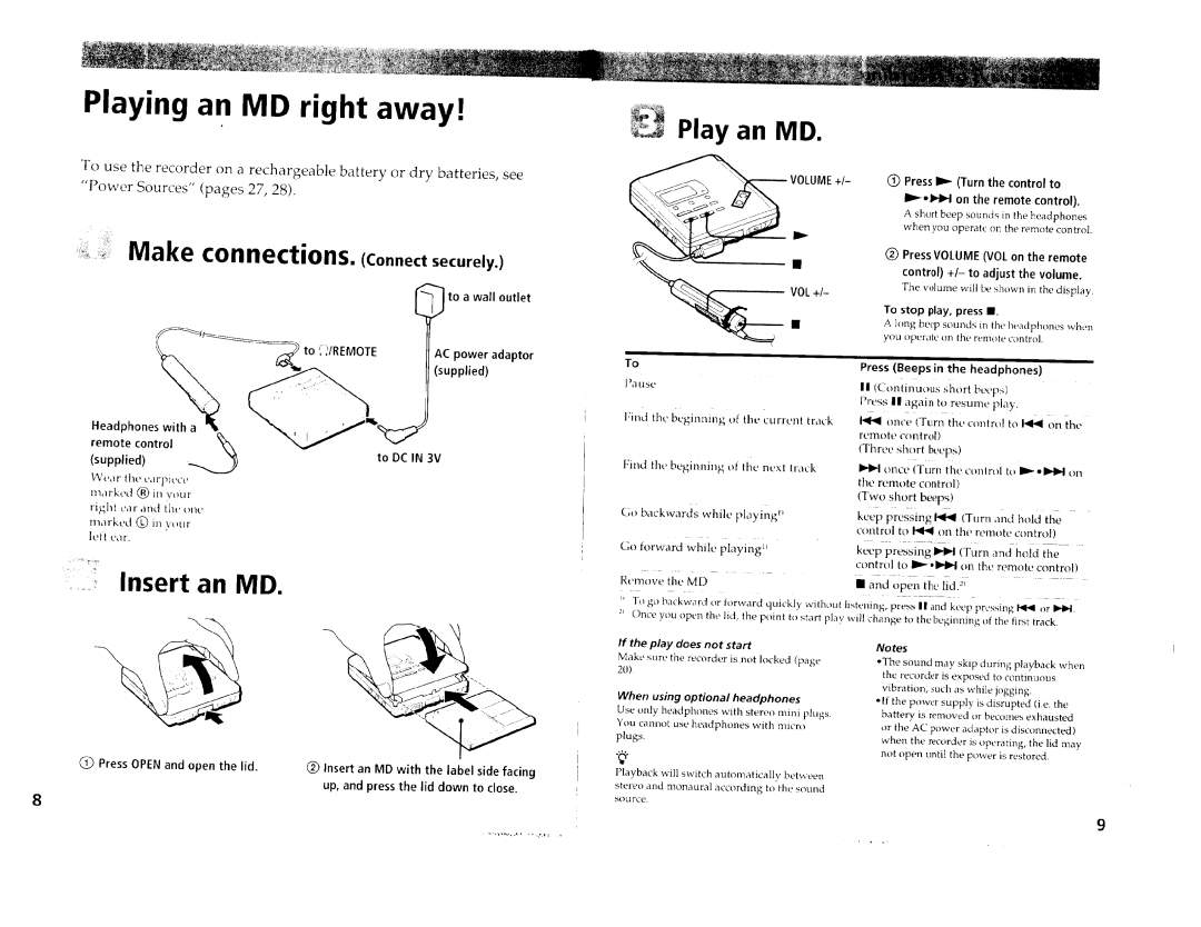 Sony MZ-R55 manual 