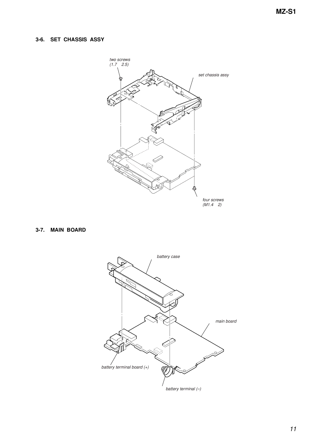 Sony MZ-S1 service manual SET Chassis Assy, Main Board 