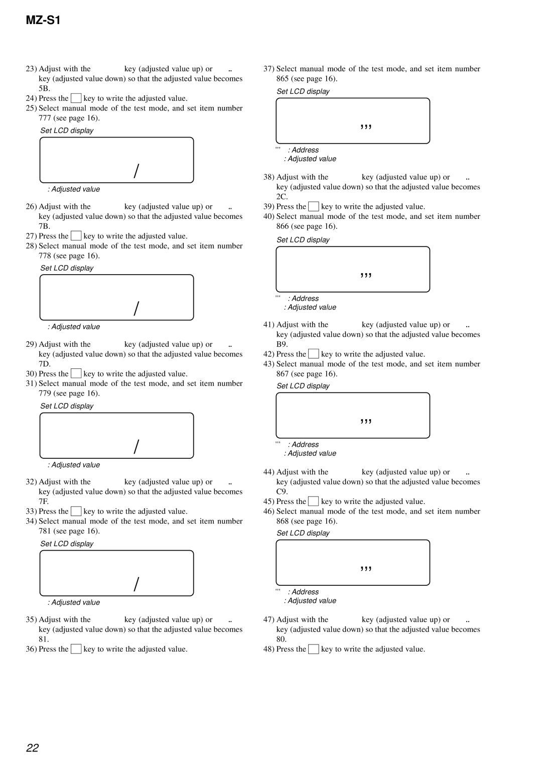 Sony MZ-S1 service manual 777 AD, 778 AD, 779 AD, 865 ###S, 866 ###S, 867 ###S, 781 AD, 868 ###S 