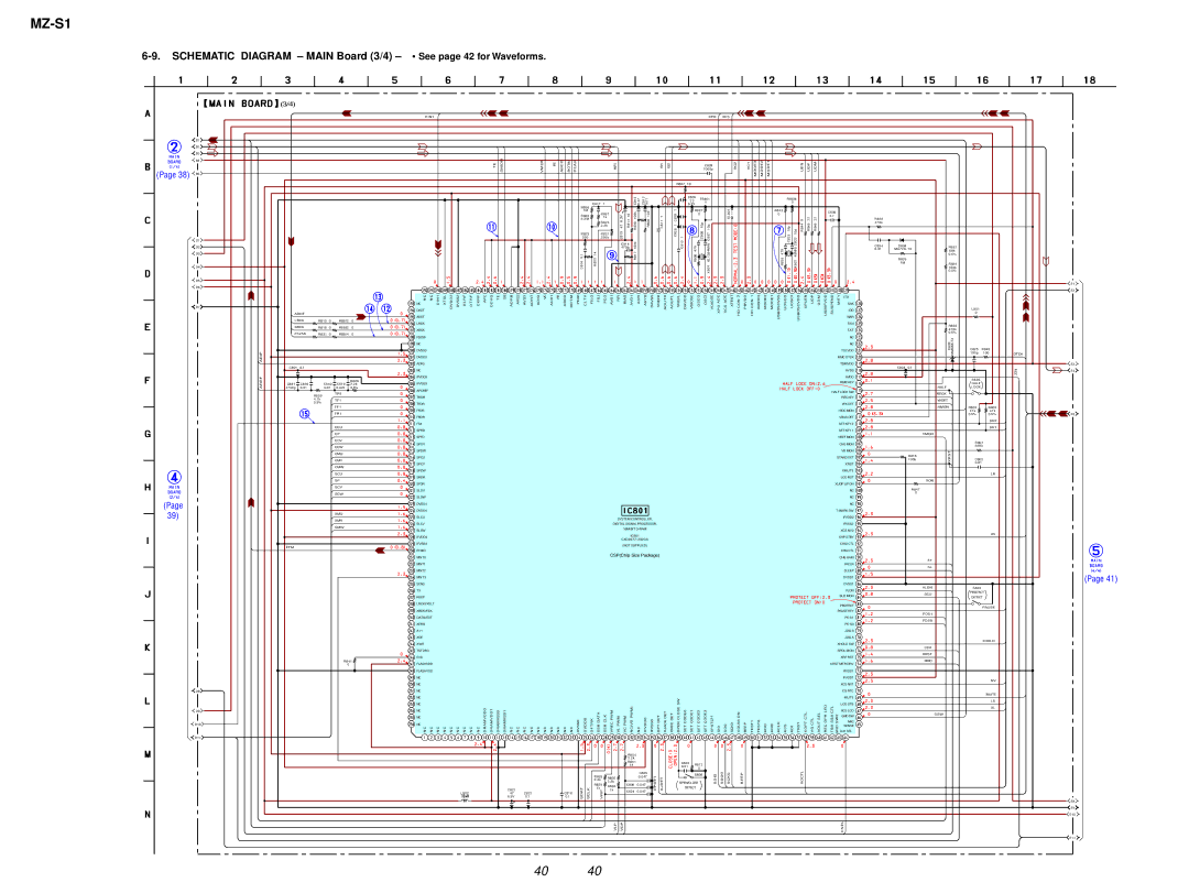 Sony MZ-S1 service manual Schematic Diagram Main Board 3/4 See page 42 for Waveforms, 38 B5 