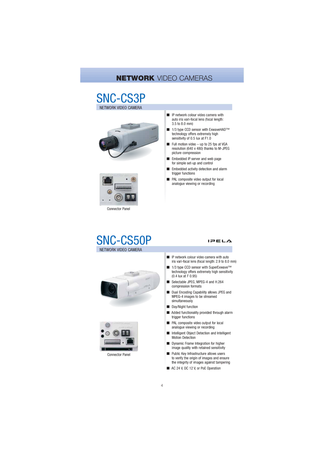 Sony Network Video Monitoring manual Network Video Camera 