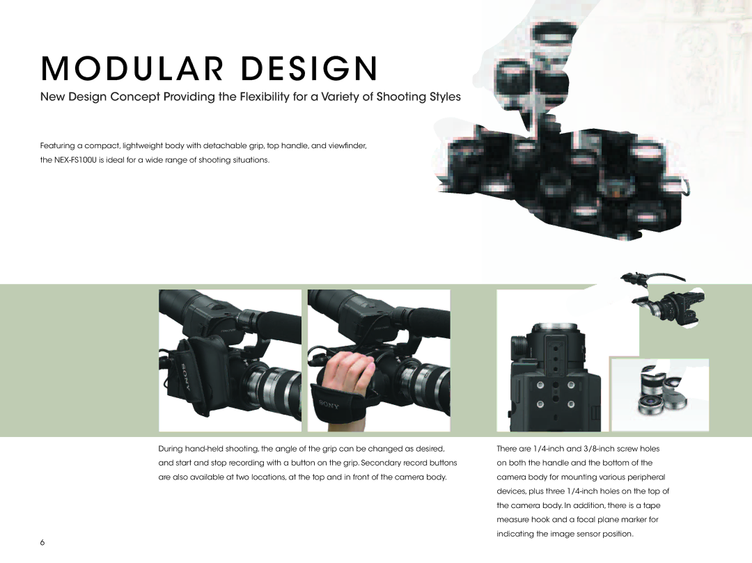 Sony NEX-FS100UK manual Modular Design 