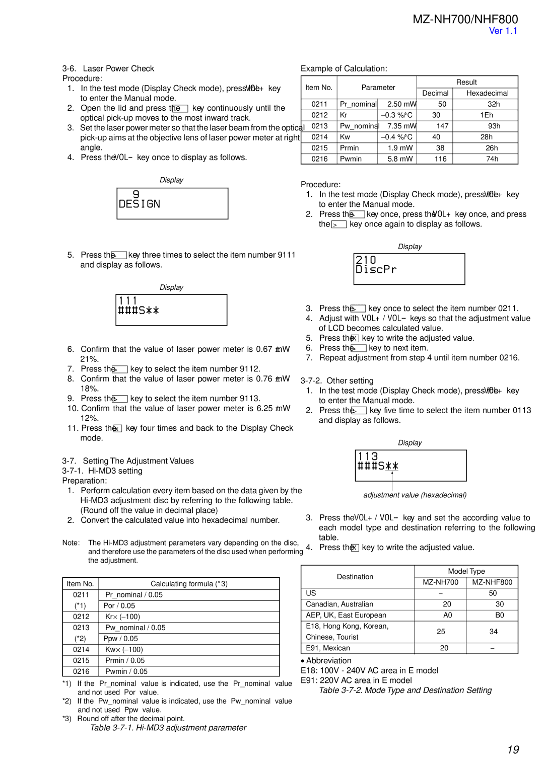 Sony NHF800 service manual 111 ###S, DiscPr, 113 ###S 