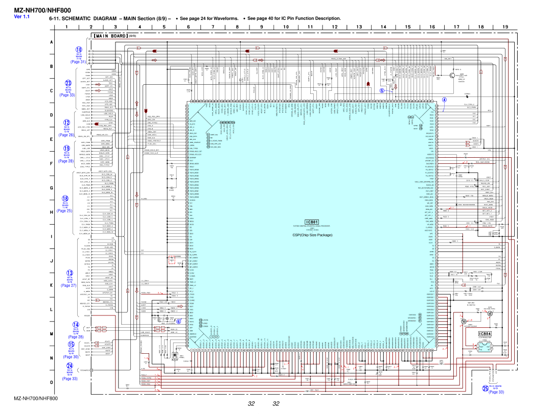 Sony NHF800 service manual Schematic Diagram Main /9, Lrck Xbck Xcsadc Poenclosesw 