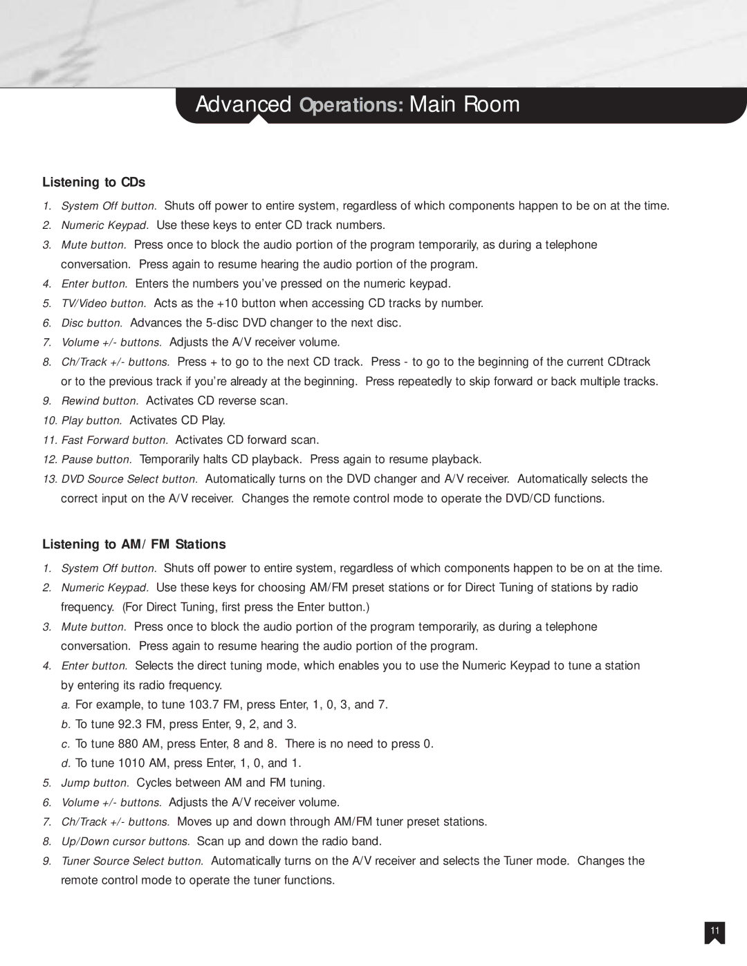 Sony NHS-301 manual Listening to CDs, Listening to AM/FM Stations 