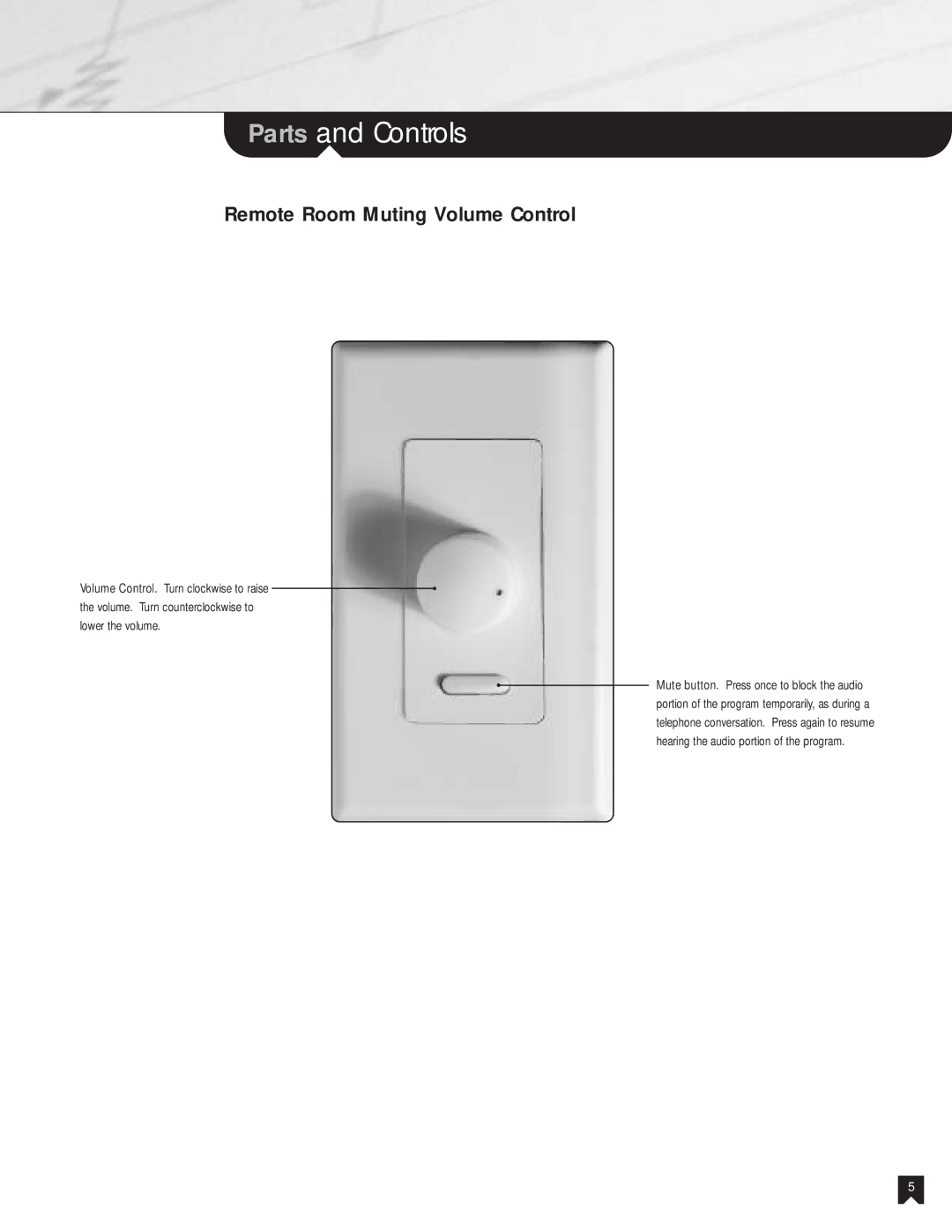 Sony NHS-301 manual Remote Room Muting Volume Control 