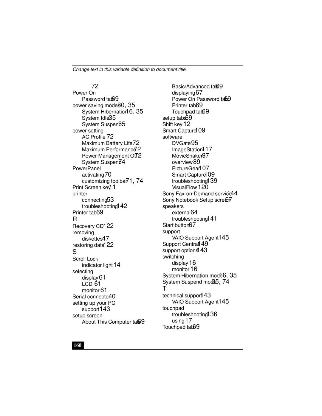 Sony Notebook Computer manual 160 