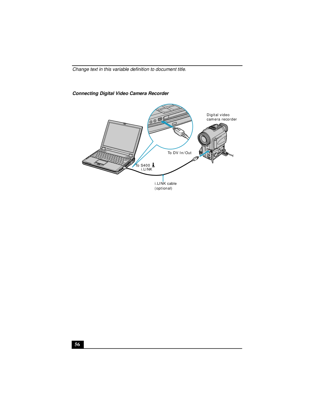 Sony Notebook Computer manual Connecting Digital Video Camera Recorder 