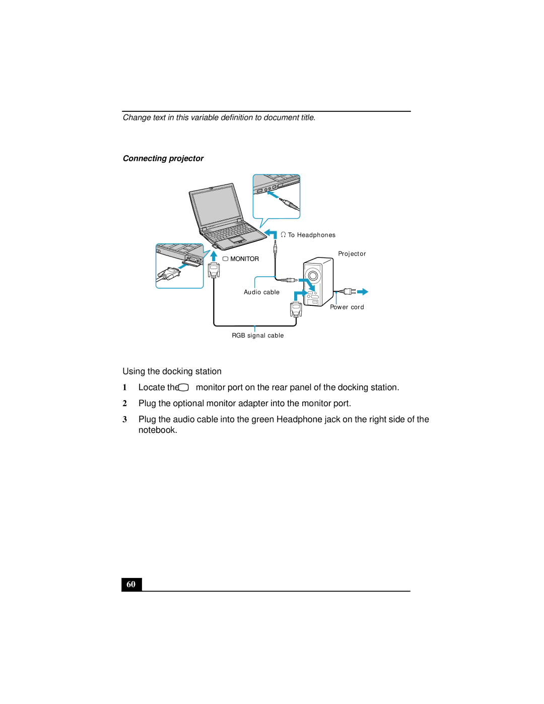 Sony Notebook Computer manual Connecting projector 