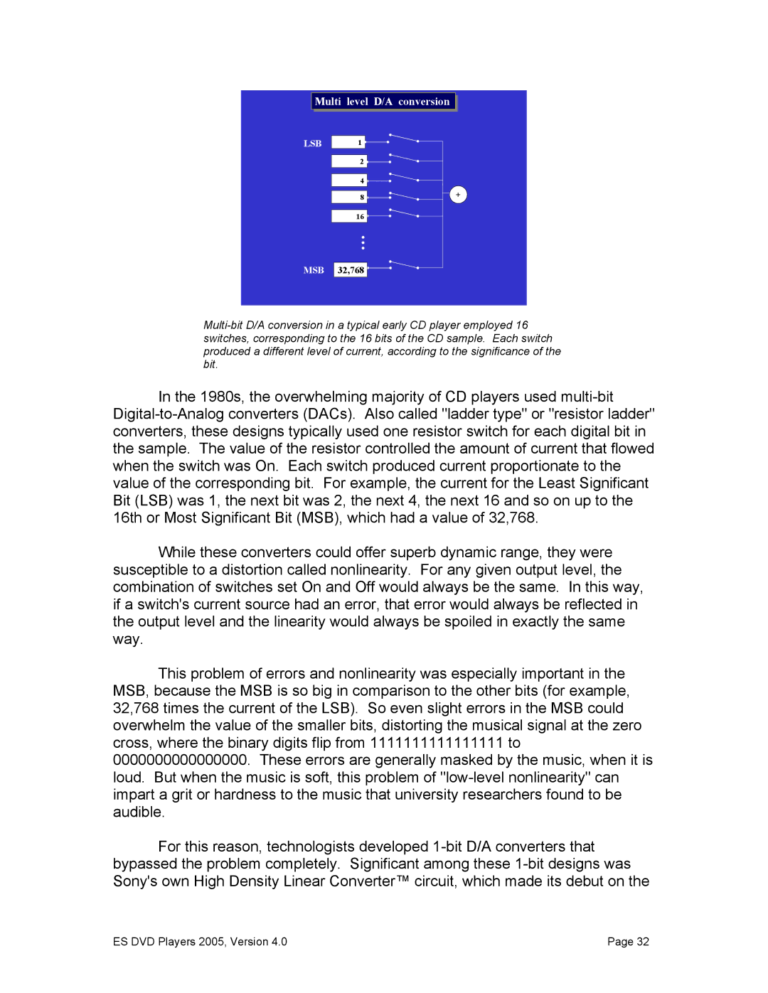 Sony NS3100, DVP-NS9100ES manual MultiMulti levellevel D/AD/A conversionconversion 