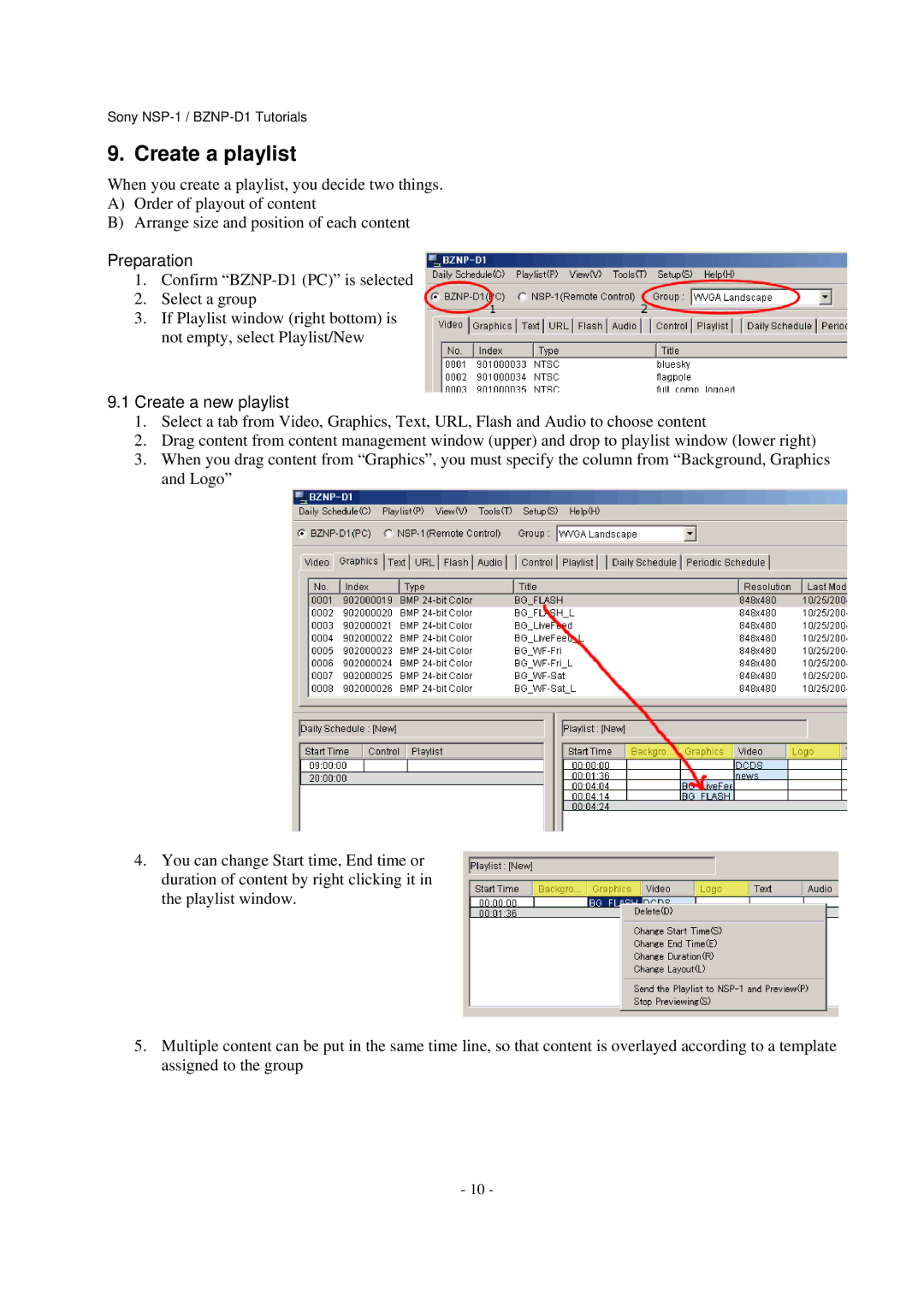 Sony NSP-1, BZNP-D1 manual Create a playlist, Preparation, Create a new playlist 