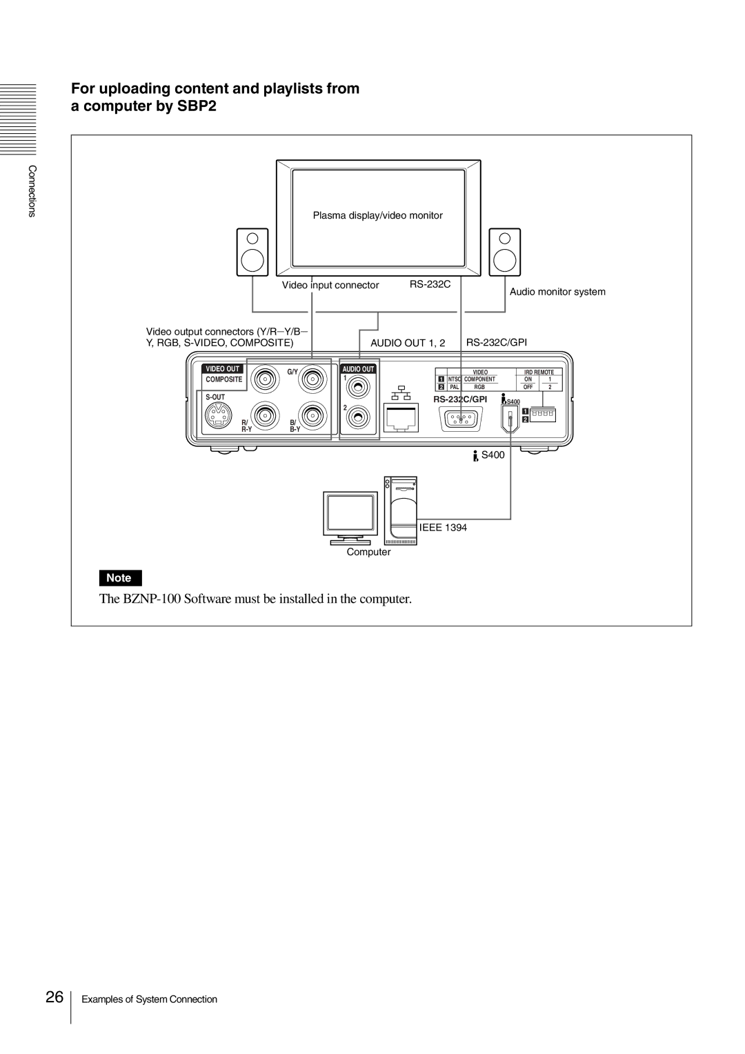 Sony NSP-100 manual For uploading content and playlists from a computer by SBP2 