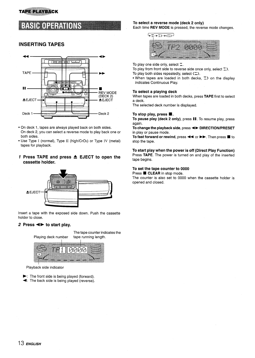 Sony NSX-A707 manual Inserting Tapes 