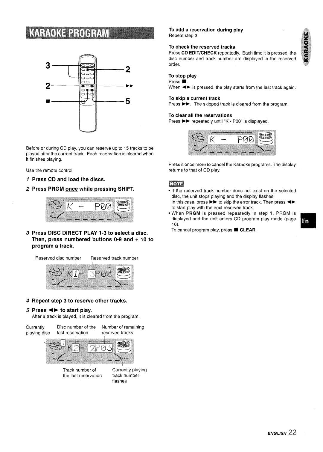 Sony NSX-A707 manual To add a reservation during play, To check the reserved tracks, To stop play, To skip a current track 