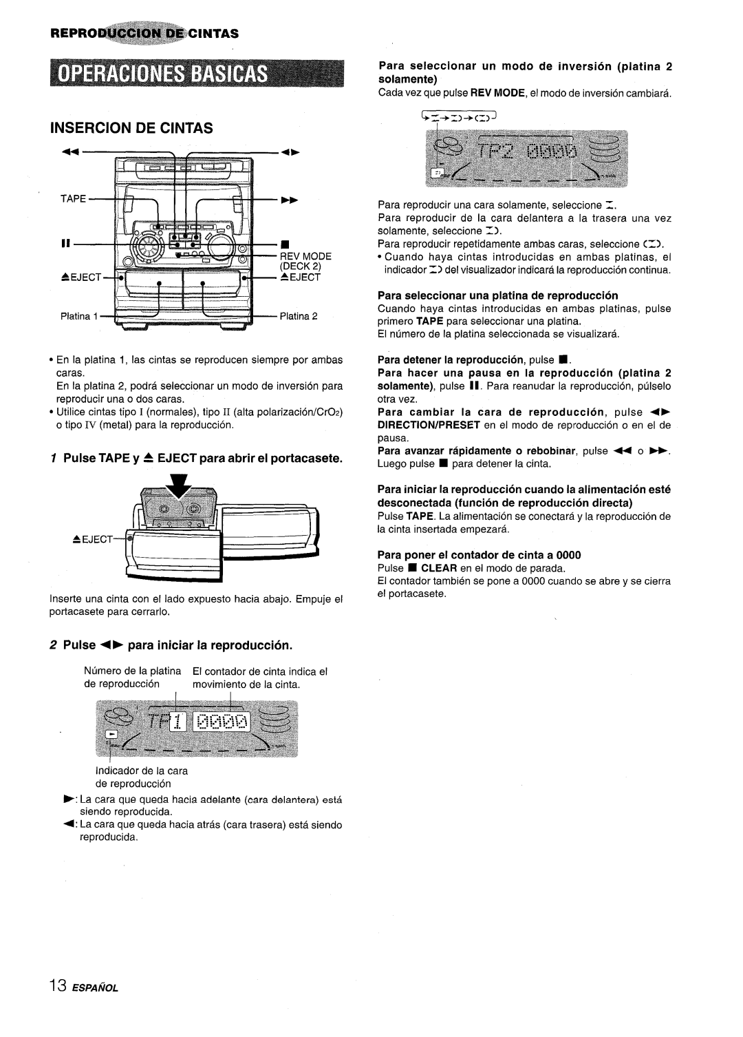 Sony NSX-A707 manual Insercion DE Cintas 