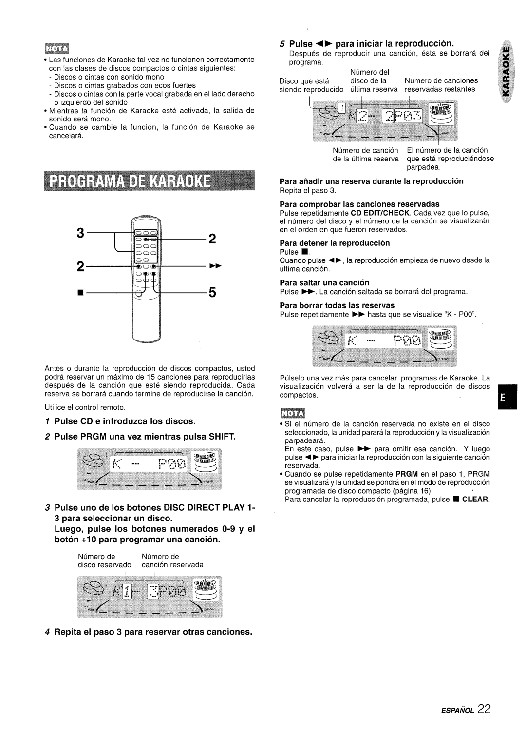 Sony NSX-A707 manual Pulse 4 para iniciar la reproduction, Repita el paso 3 para reservar otras canciones 