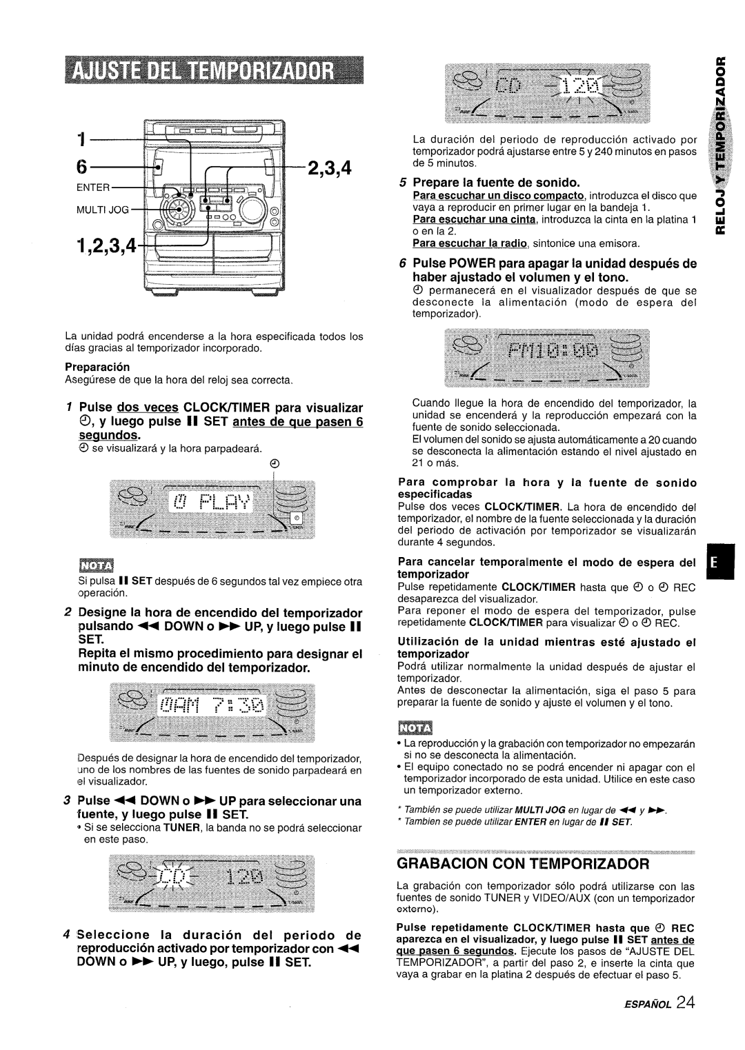 Sony NSX-A707 manual Set, Prepare la fuente de sonido, Haber ajustado el volulmeny el tono, Preparaci&l 