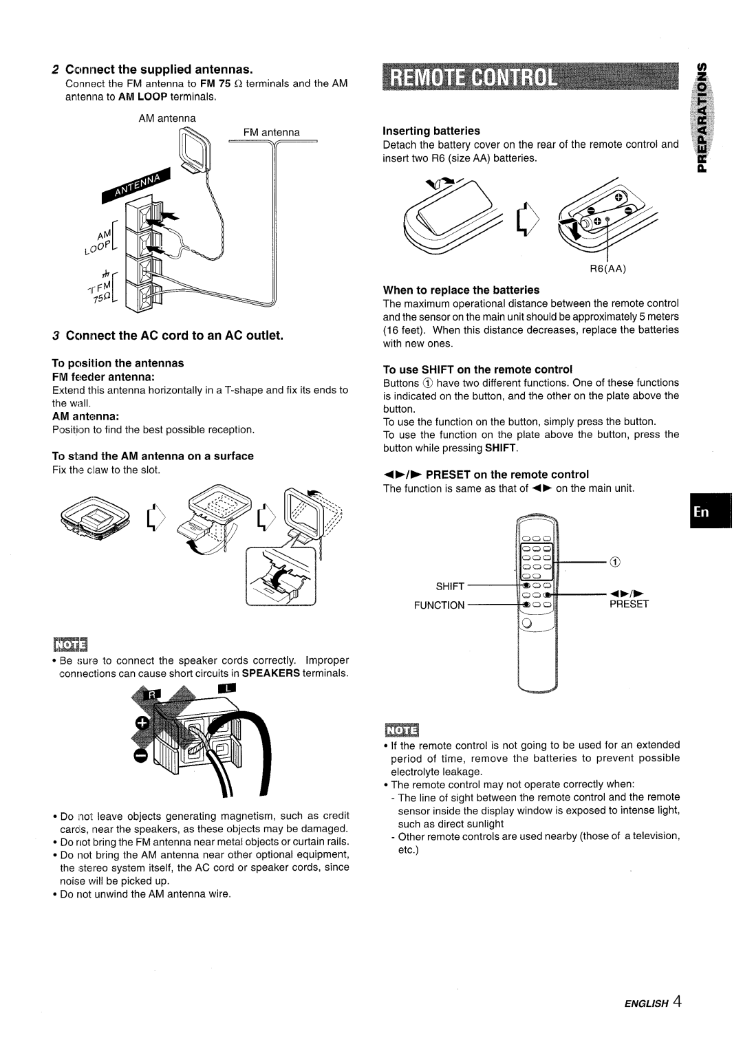Sony NSX-A707 manual Wllll Ill, ~oop, Connect the AC cord to an AC outlet, English 