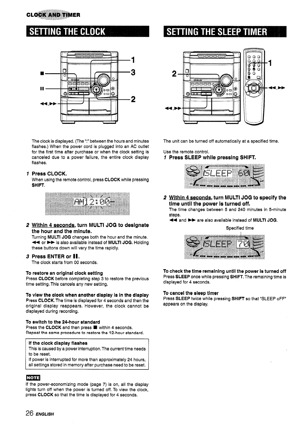 Sony NSX-A767 manual Press Clock, Press Enter or El 