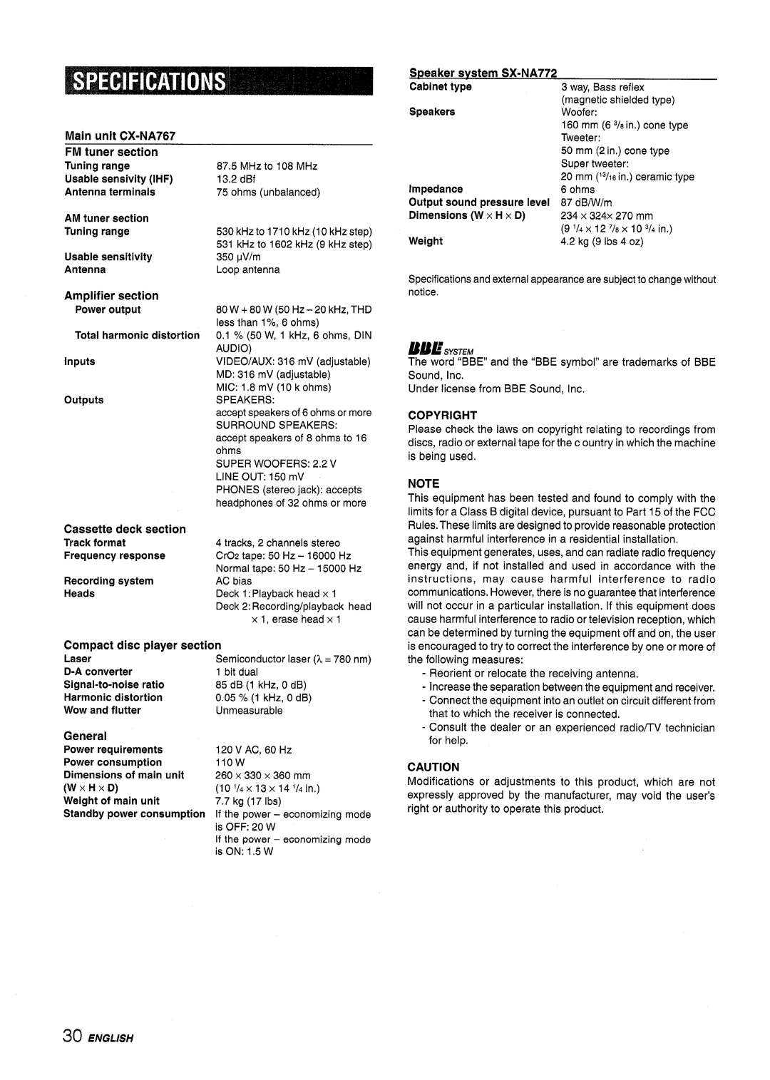 Sony NSX-A767 manual Xhxd, Copyright 