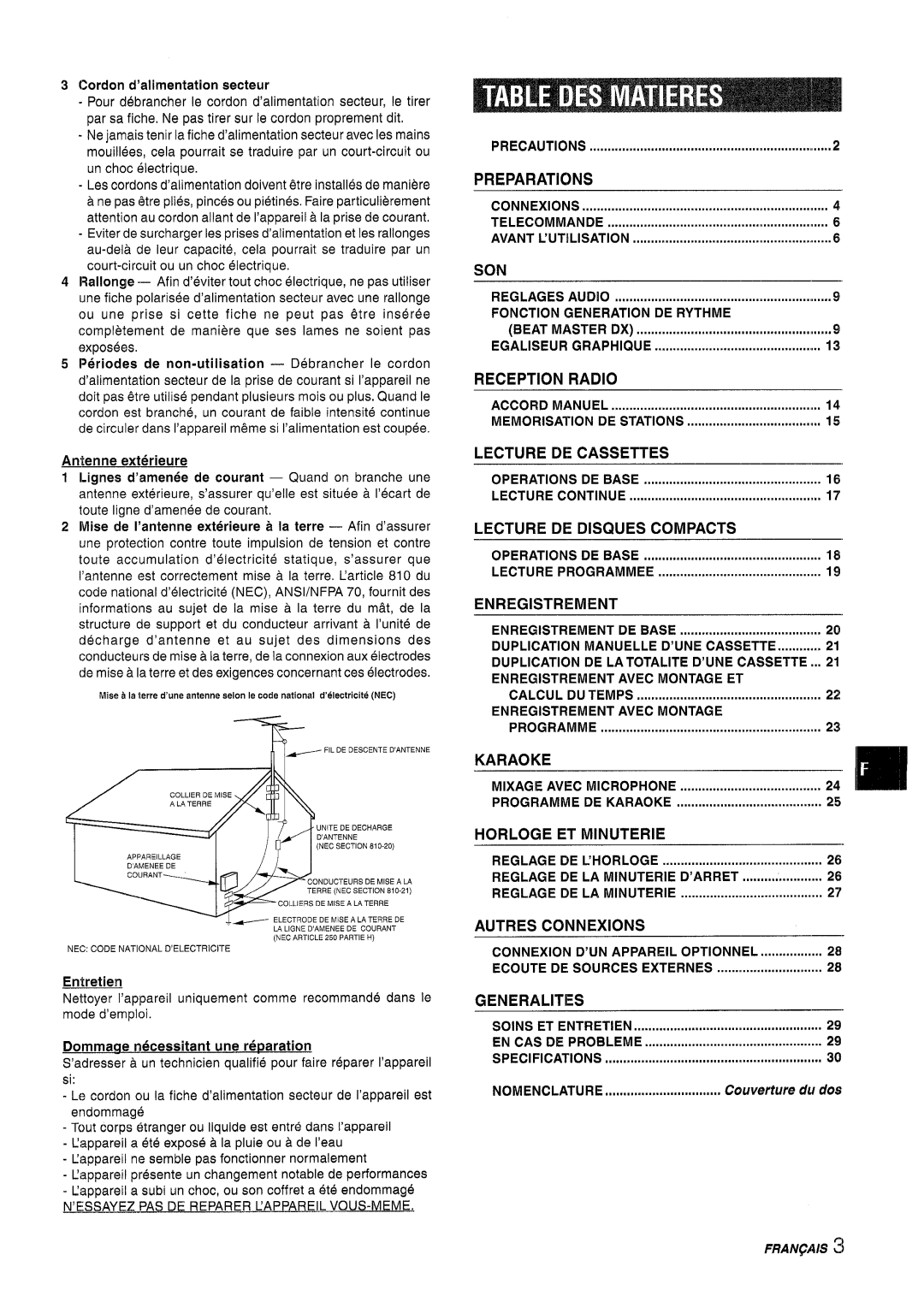 Sony NSX-A767 manual Fonction Generation DE Rythme, Egaliseur Graphique, Operations DE Base, Enregistrement Avec Montage 