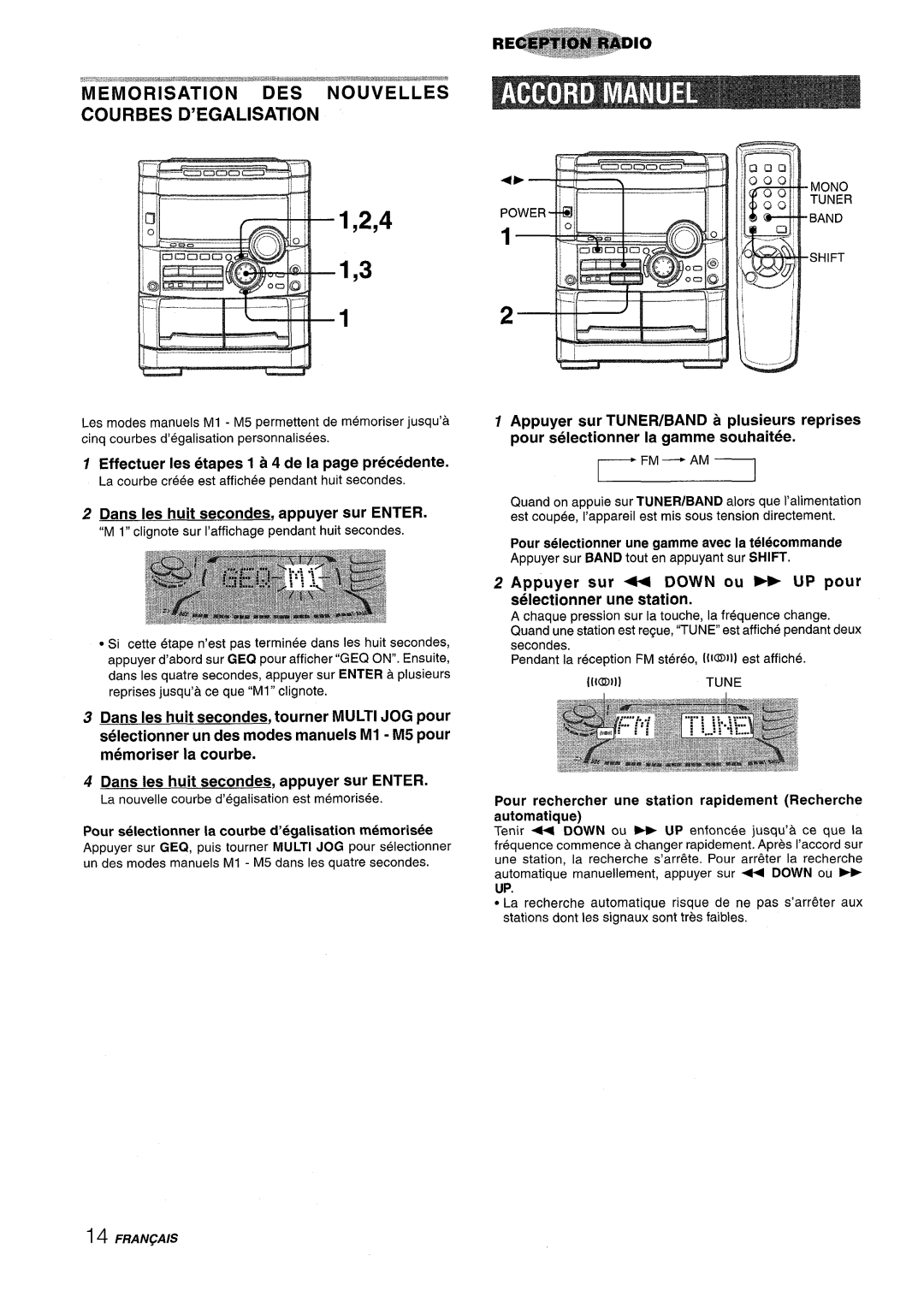 Sony NSX-A767 1,2,4, Memorisation Des Nouvelles Courbes D’Egalisation, Effectuer Ies etapes 1 a 4 de la page precedence 