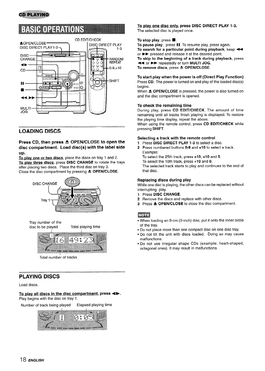 Sony NSX-A777 manual Replscing diets during play, Press Disc Change 