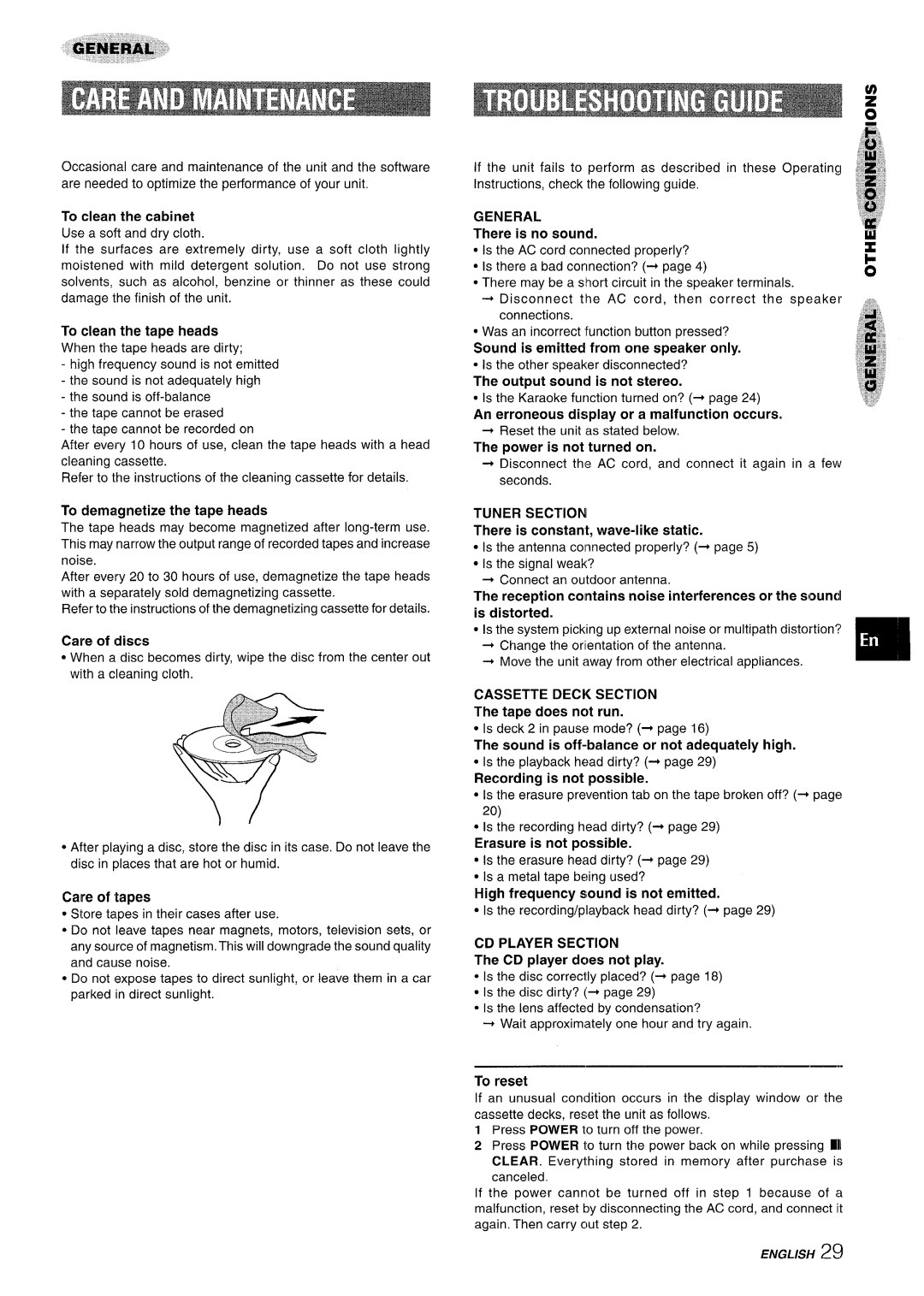 Sony NSX-A777 manual To reset 