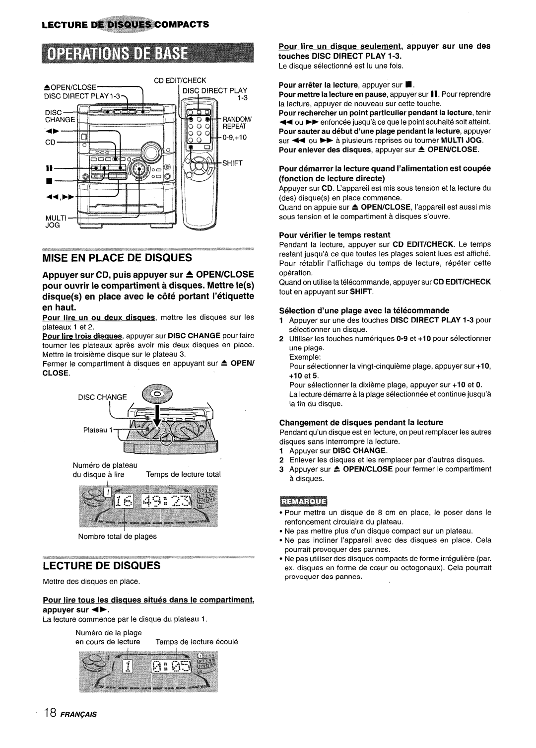 Sony NSX-A777 manual Pour arr~ter la lecture, appuyer sur ~, Selection d’une plage avec la telecommande 