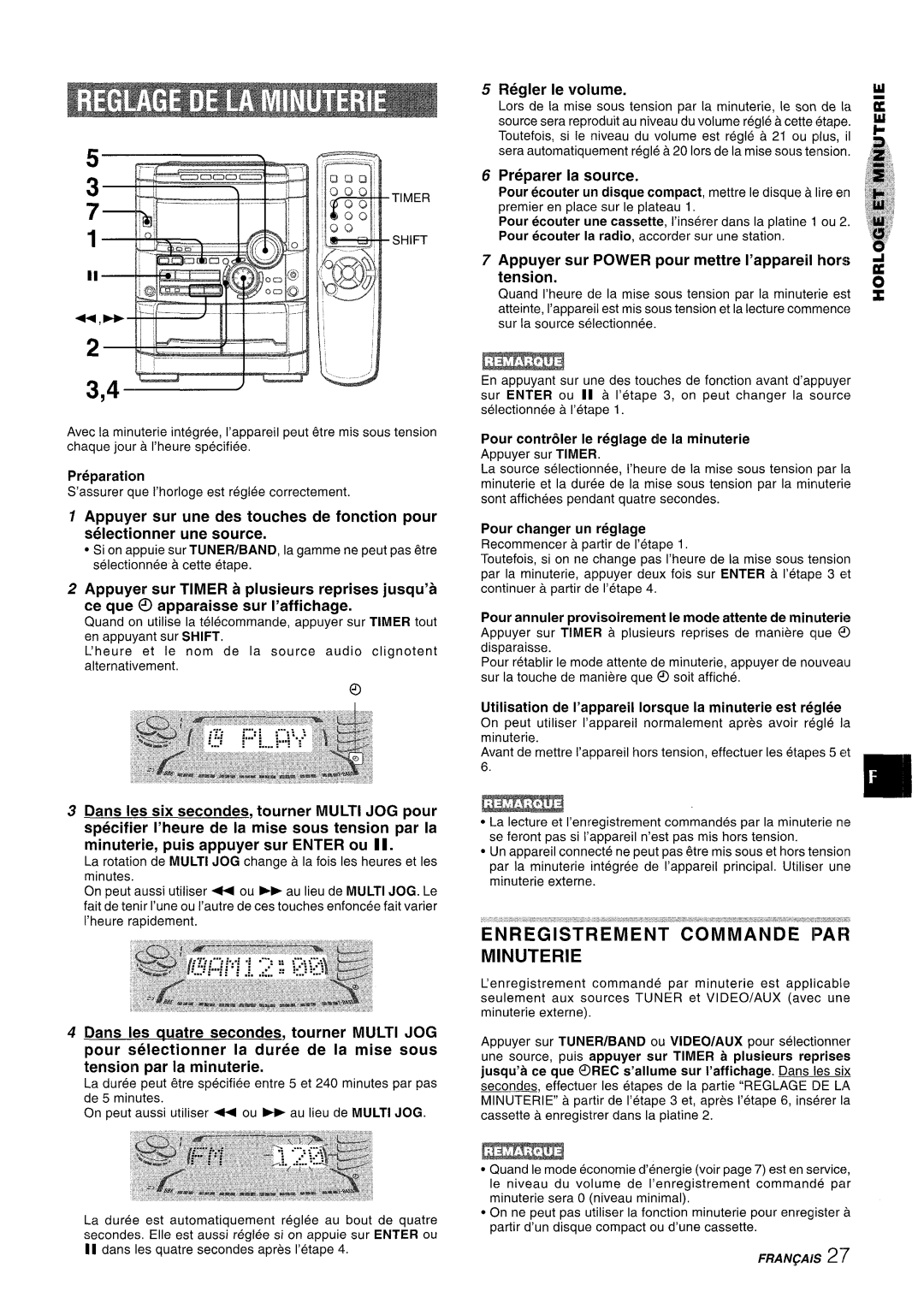 Sony NSX-A777 manual Regler Ie volume, Preparer La source Jlk, Appuyer sur Power pour mettre I’appareil hors # tension 