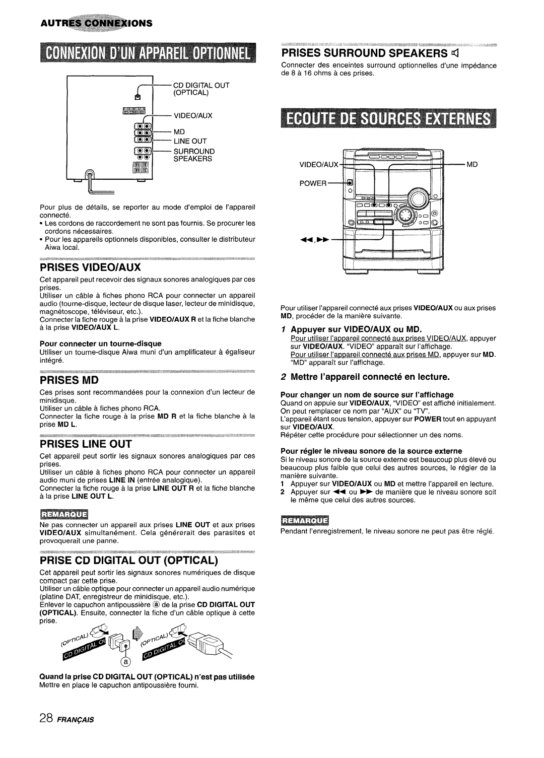 Sony NSX-A777 manual Appuyer sur VIDEO/AUX ou MD, Mettre I’appareil connecte en lecture 