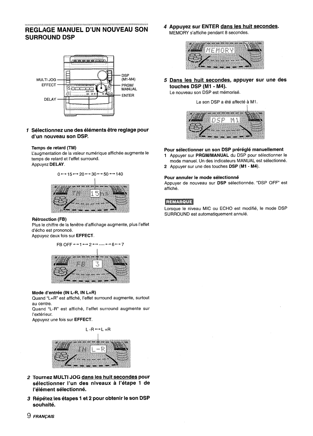 Sony NSX-A959 manual Selectionnez une des elements ~tre reglage pour, Fran~Ais 