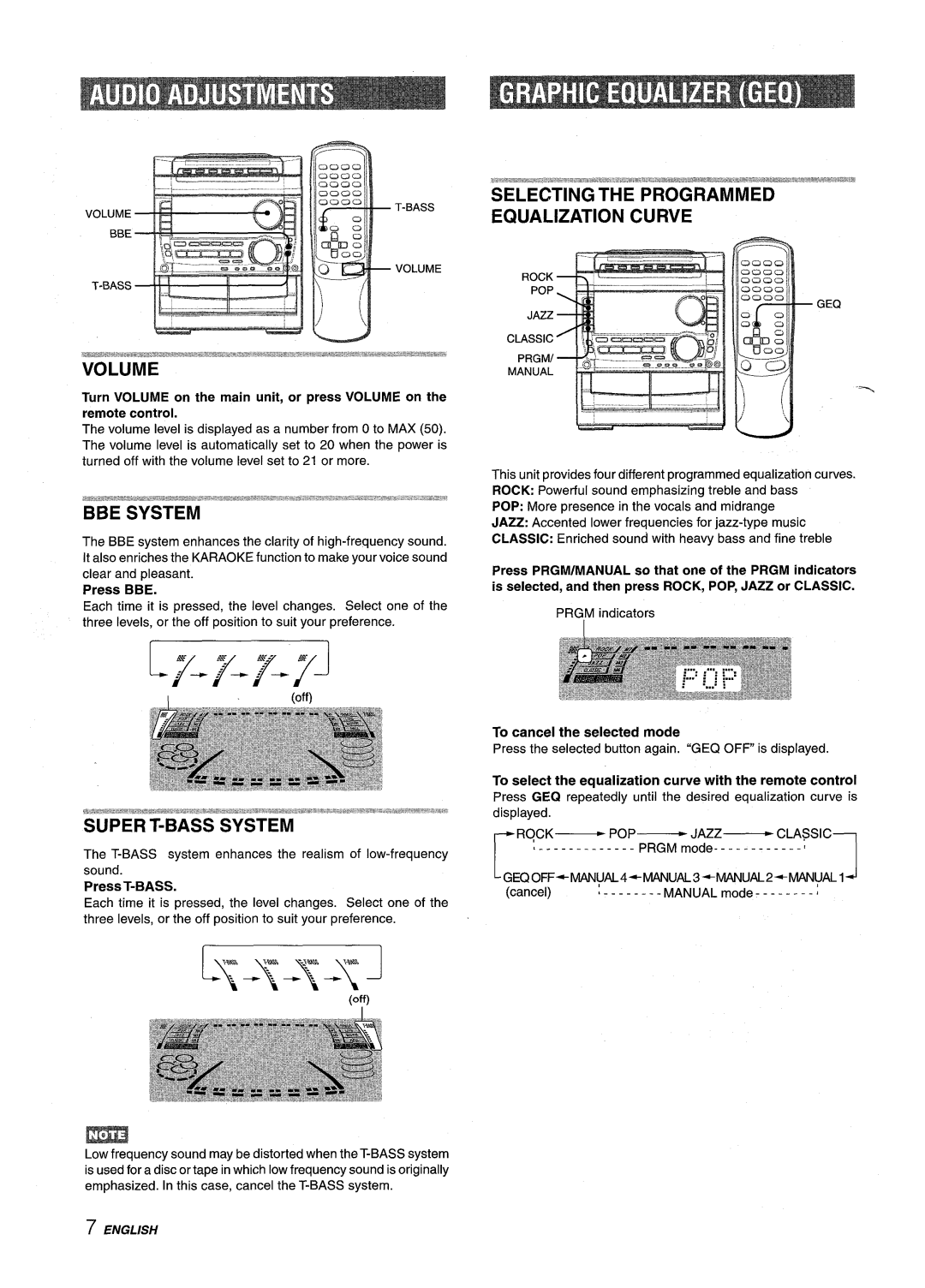 Sony NSX-A959 manual Press BBE, Press T-BASS, To cancel the selected mode, Classic 