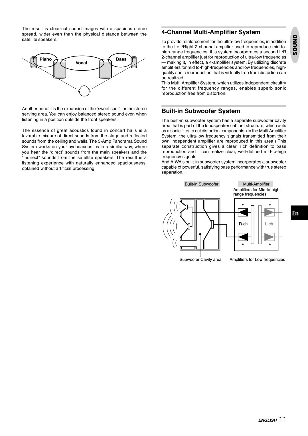 Sony NSX-AJ80 manual Channel Multi-Amplifier System 