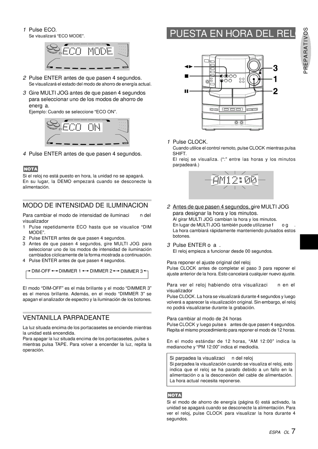 Sony NSX-AJ80 manual Modo DE Intensidad DE Iluminacion, Ventanilla Parpadeante 