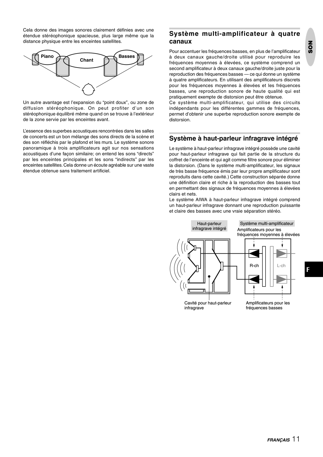 Sony NSX-AJ80 manual Système multi-amplificateur à quatre canaux 