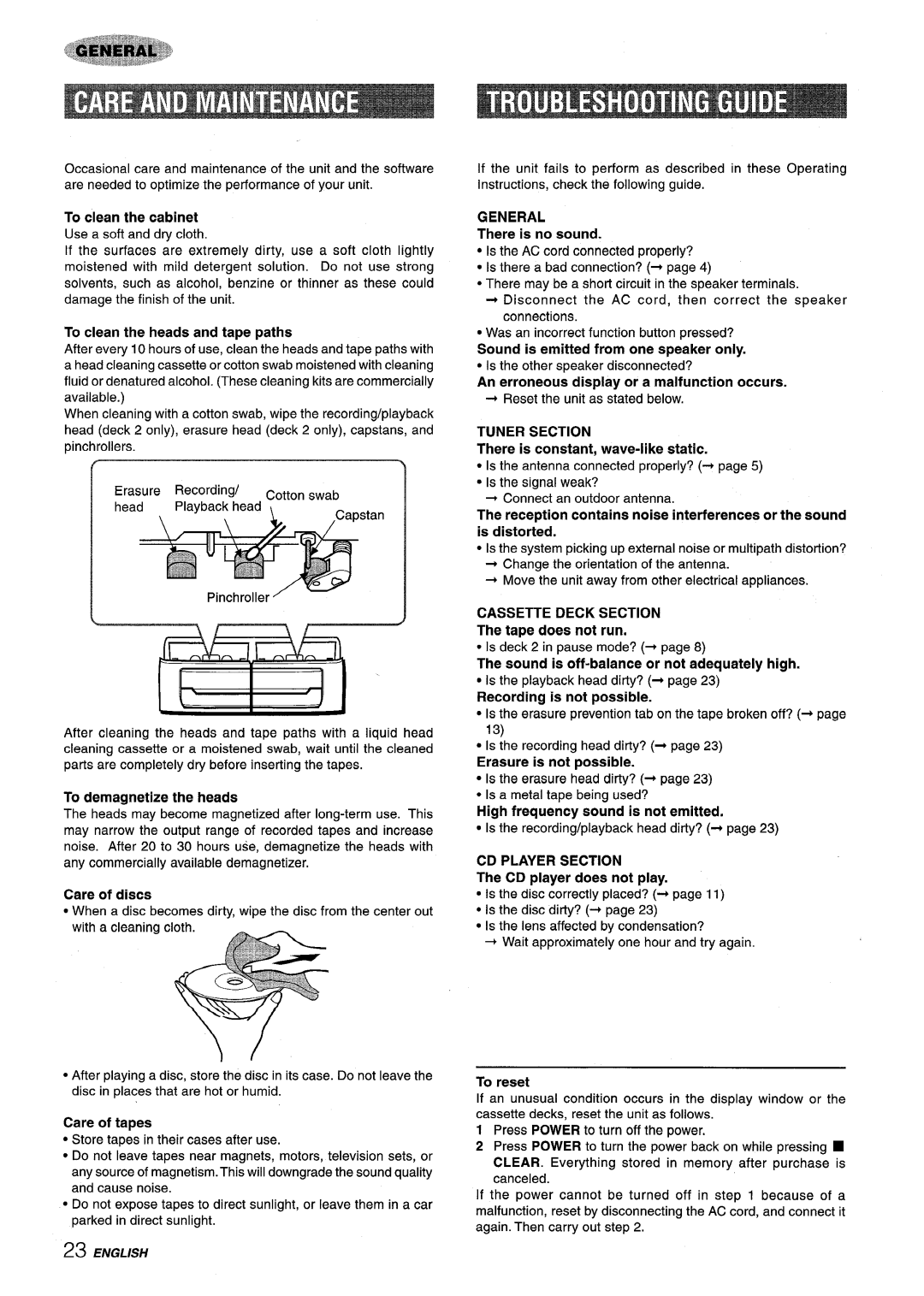 Sony NSX-MT320, SX-MT321 manual Tuner Section, Cassette Deck Section, CD Player Section 