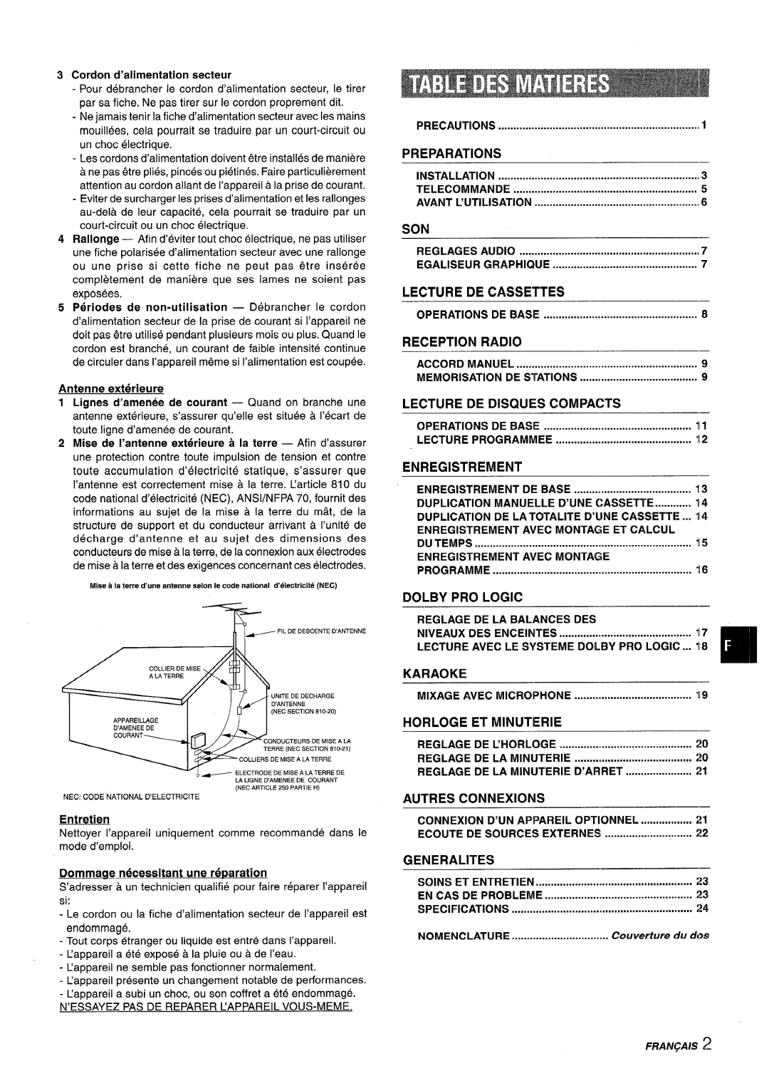 Sony SX-MT321 Son, Lecture DE Cassettes, Reception Radio, Lecture DE Disques Compacts, Horloge ET Minuterie, Generalities 