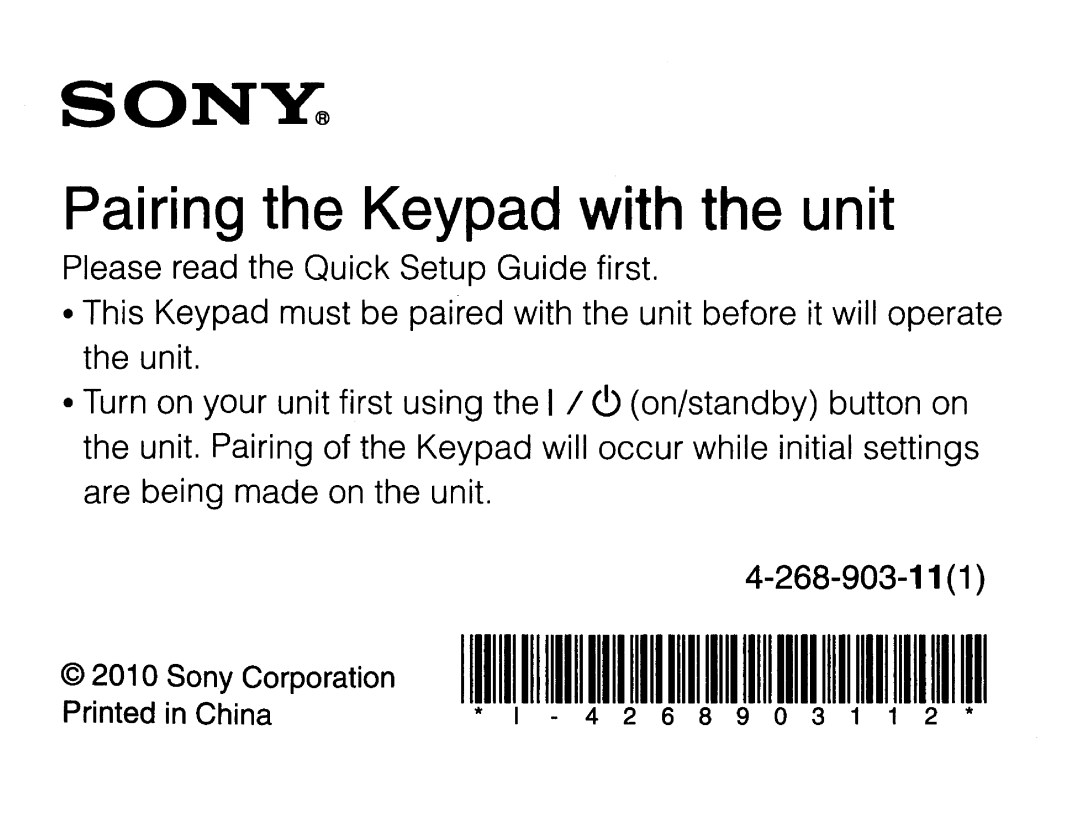 Sony NSZ-GT1 setup guide Son~ 