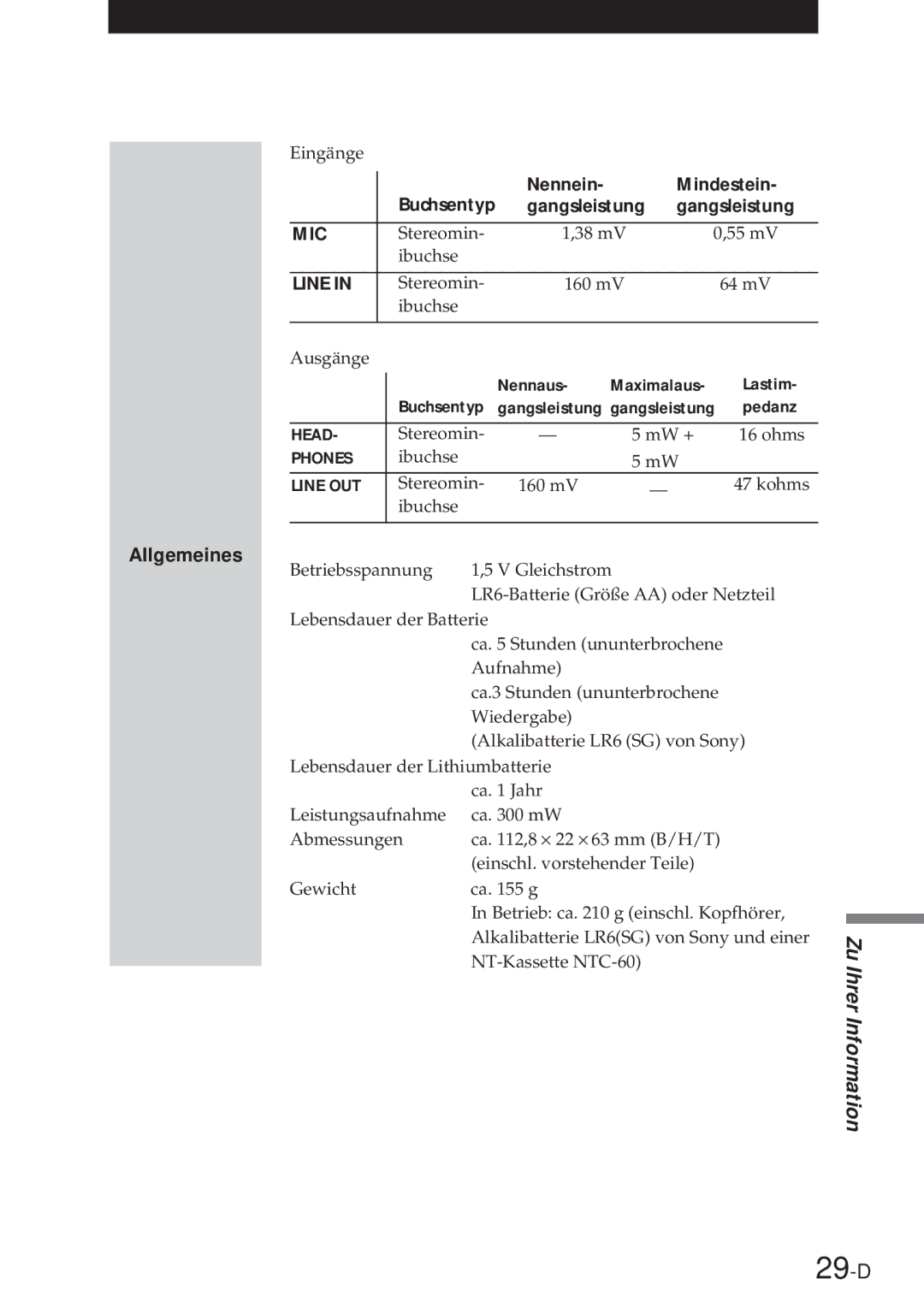 Sony NT-2 manual 29-D 