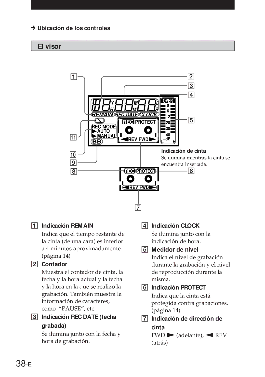 Sony NT-2 manual 38-E, El visor 