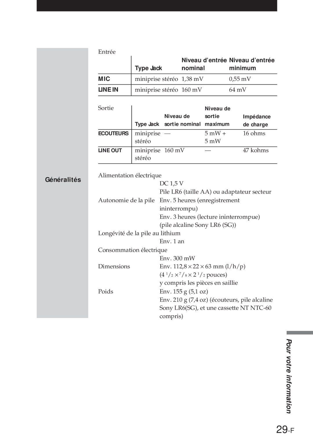 Sony NT-2 manual 29-F 