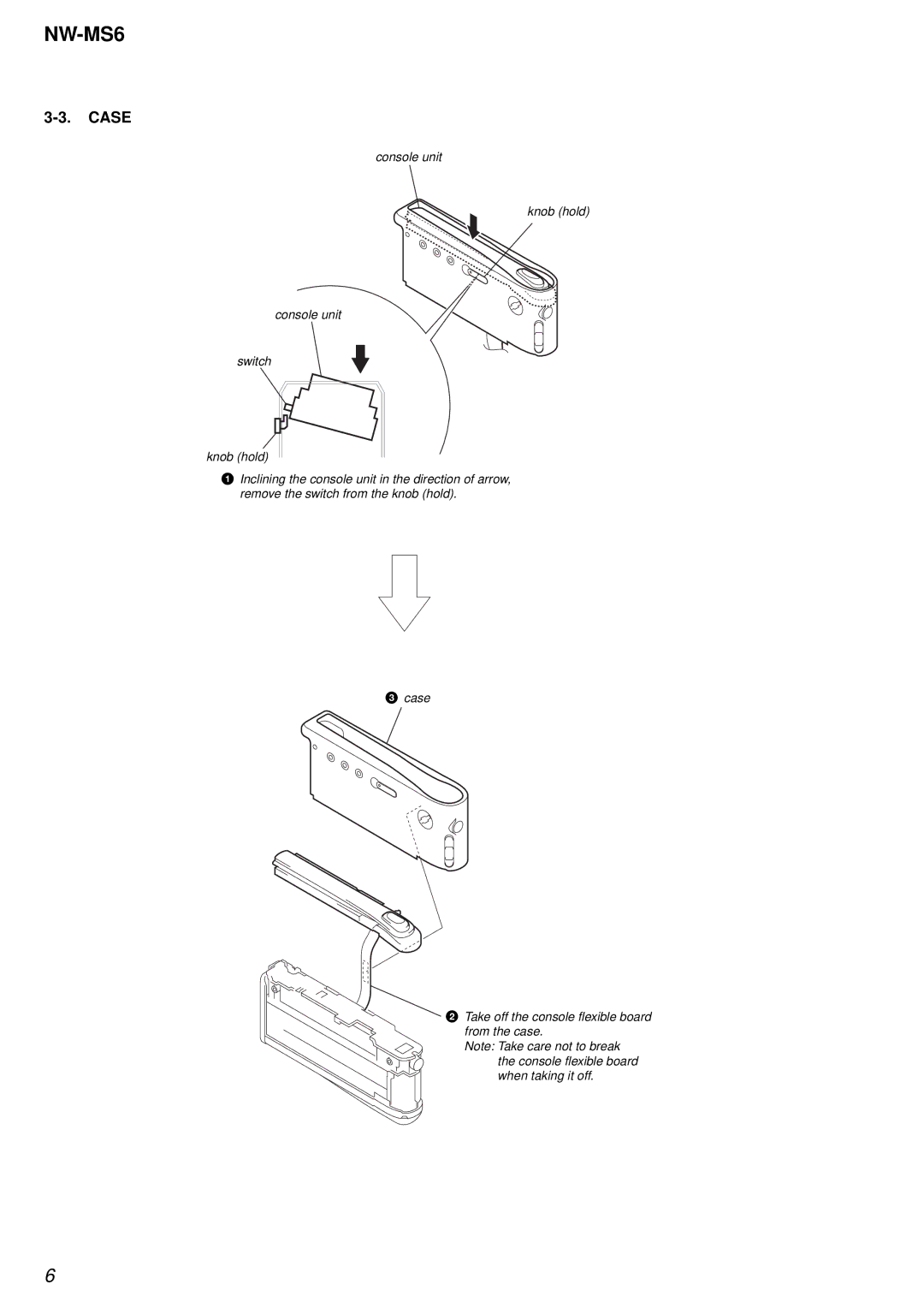 Sony NW-MS6 service manual Case 