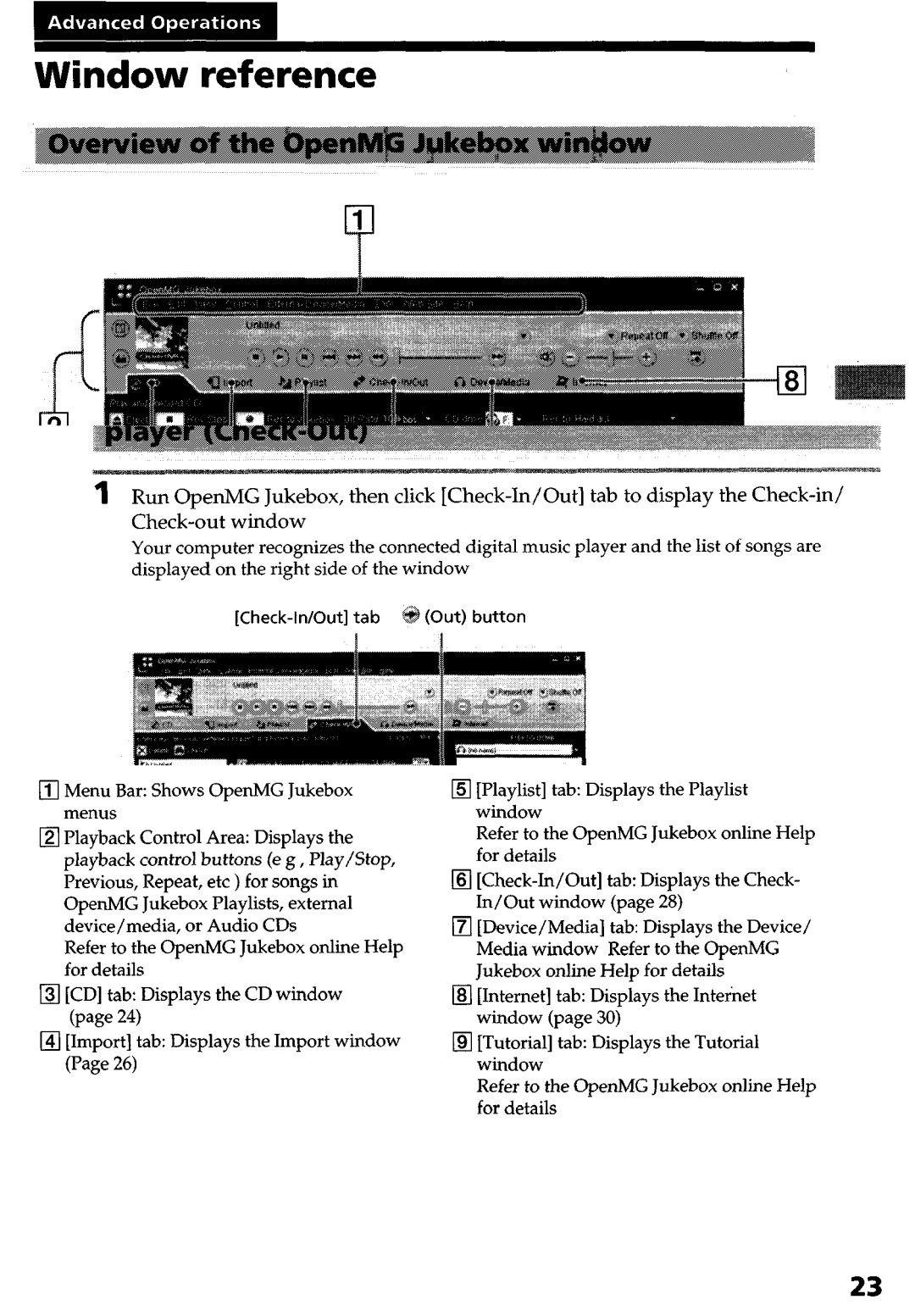 Sony NW-MS9 operating instructions Window reference, Playlist Refer 