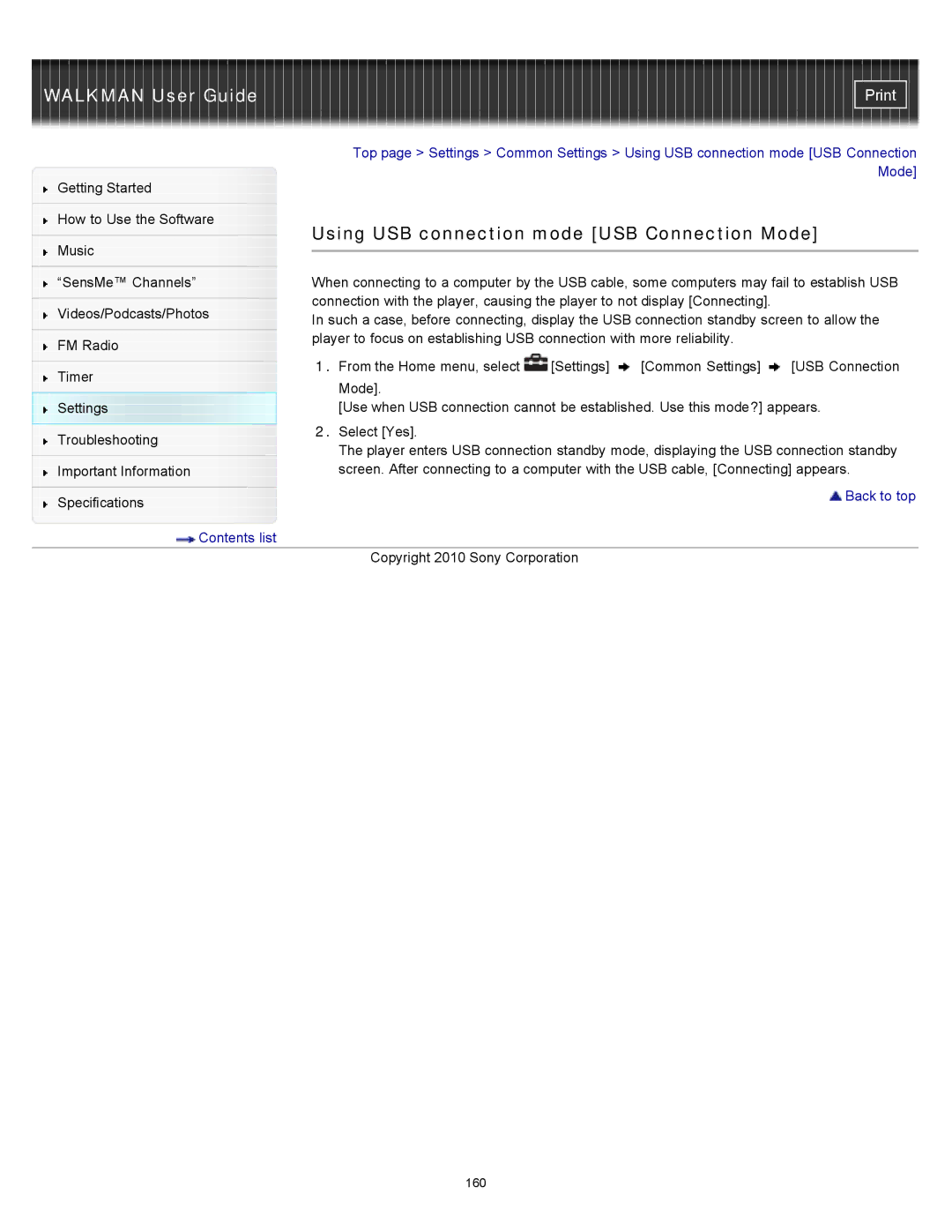 Sony NWZ-E353, NWZ-E355, NWZ-E354 specifications Using USB connection mode USB Connection Mode 