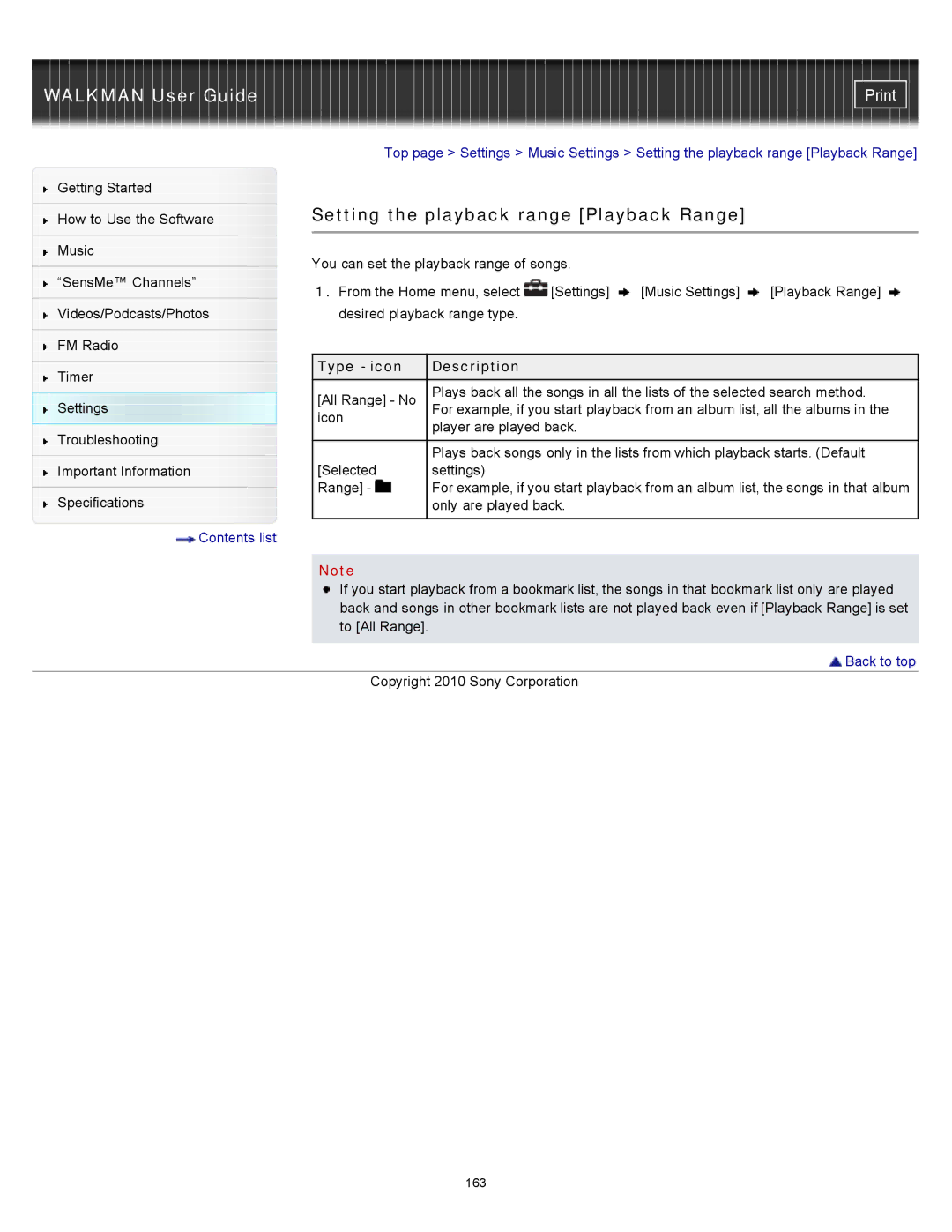 Sony NWZ-E353, NWZ-E355, NWZ-E354 specifications 163 